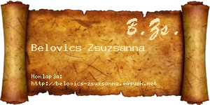 Belovics Zsuzsanna névjegykártya
